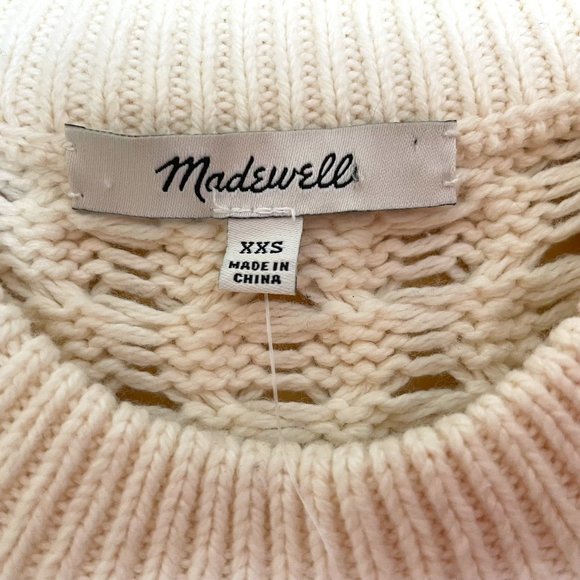 Madewell Cable Knit Fishermen Sweater XXS NWT Neutral Old Money Quiet Luxury - Picture 3 of 8
